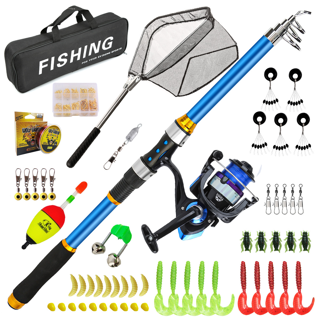 Fishing Rod Combo - Conjunto de vara de pesca telescópica