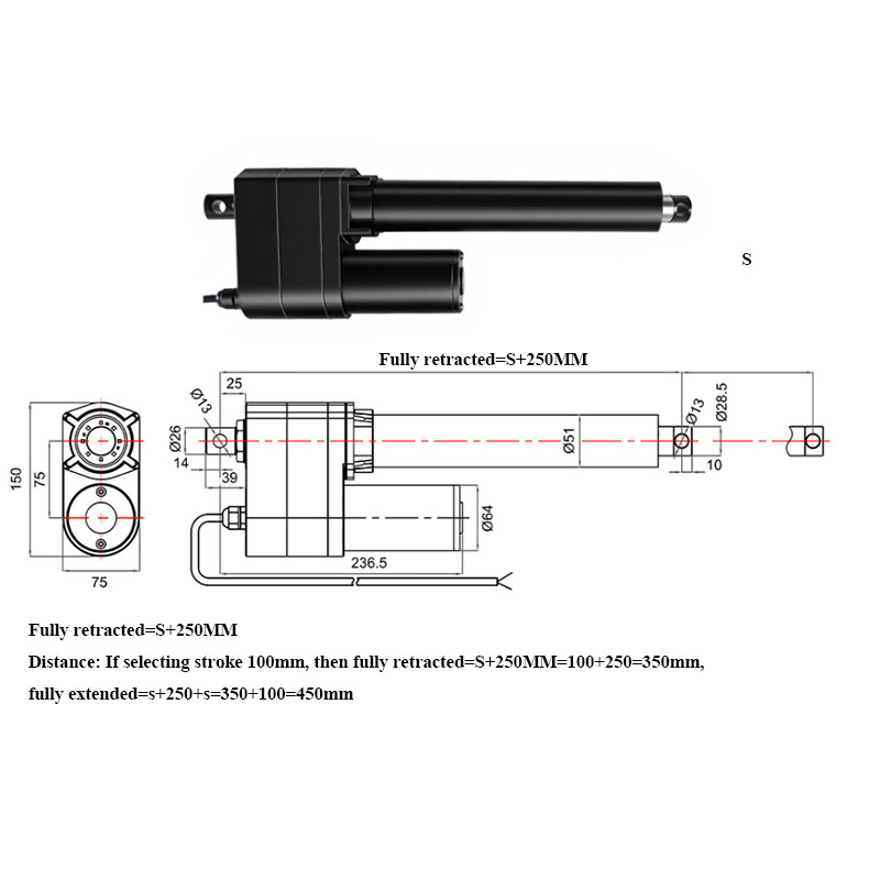 Atuador Linear DC 12V 24V 7000 - Fishing Rod Telescopic avaliação e preço